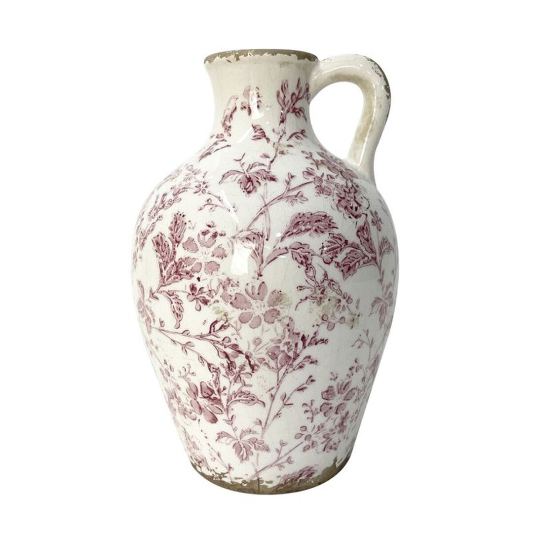 JARRÓN FLORAL BURDEOS ASA