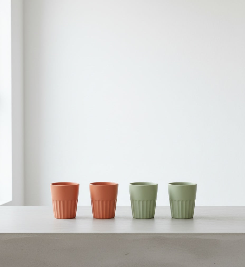 PACK 4 VASOS CERÁMICA MATE