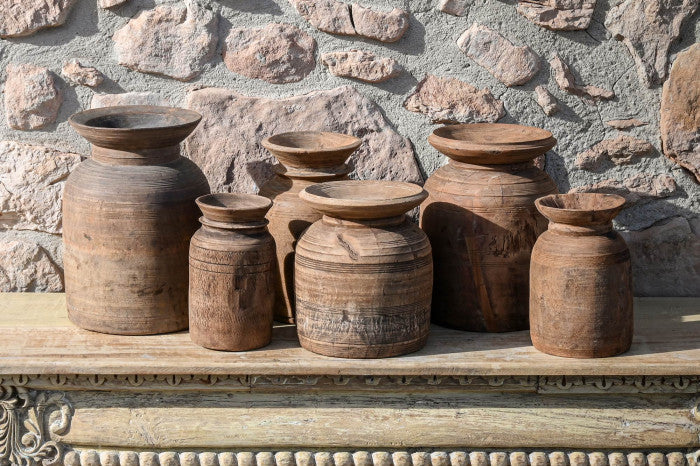 JARRÓN MADERA NEPAL