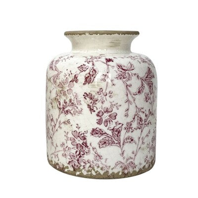 JARRÓN FLORAL BURDEOS