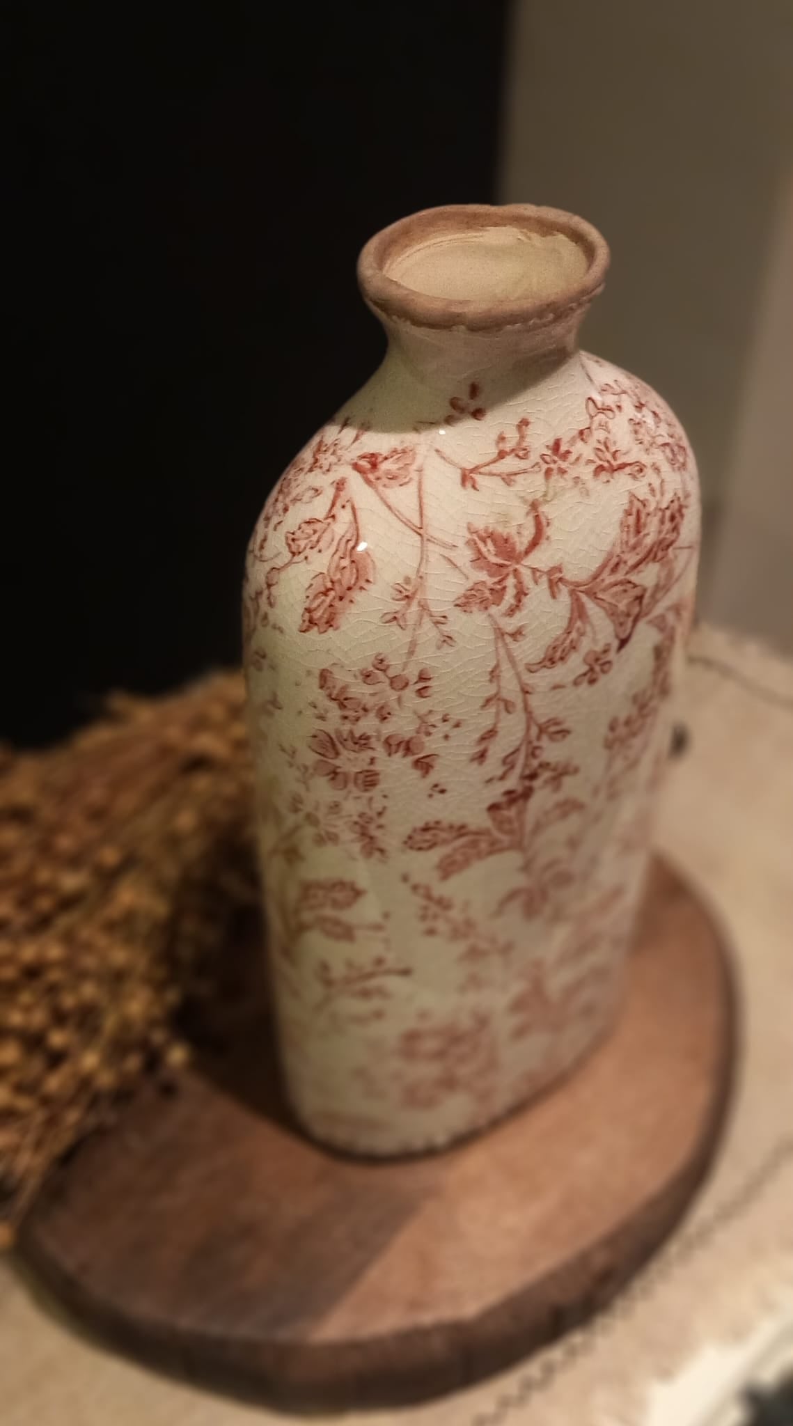 JARRÓN FLORAL BURDEOS