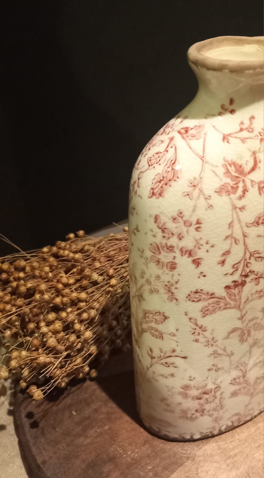 JARRÓN FLORAL BURDEOS