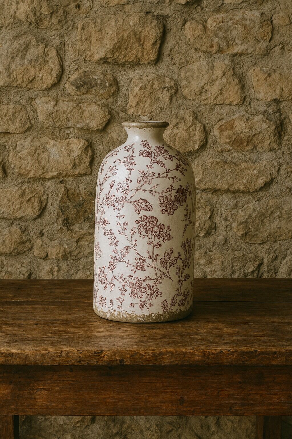 JARRÓN FLORAL BURDEOS