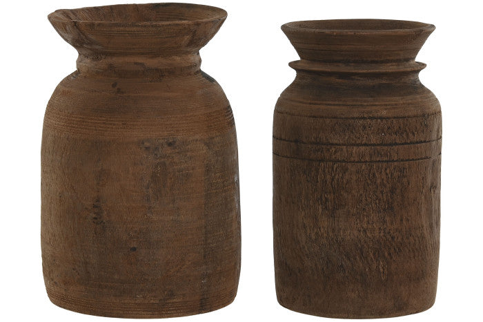 JARRÓN MADERA NEPAL
