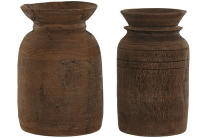 JARRÓN MADERA NEPAL
