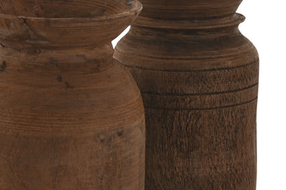 JARRÓN MADERA NEPAL