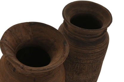 JARRÓN MADERA NEPAL