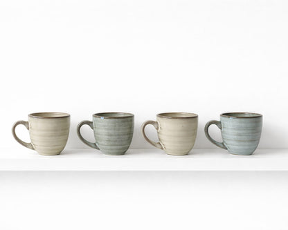 SET 4 TAZAS PORCELANA ENVEJECIDO