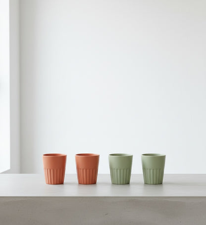 PACK 4 VASOS CERÁMICA MATE