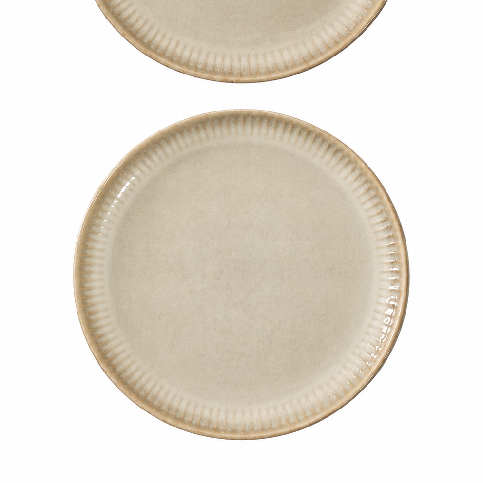 PLATOS CERÁMICA BEIGE RÚSTICO (PACK 2)